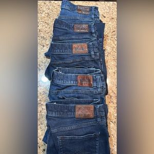 5 pairs of Joseph Abboud (Men's Warehouse brand) slim fit dark wash 34 x32